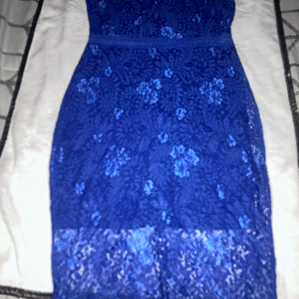 Elegant Blue Lace Dress